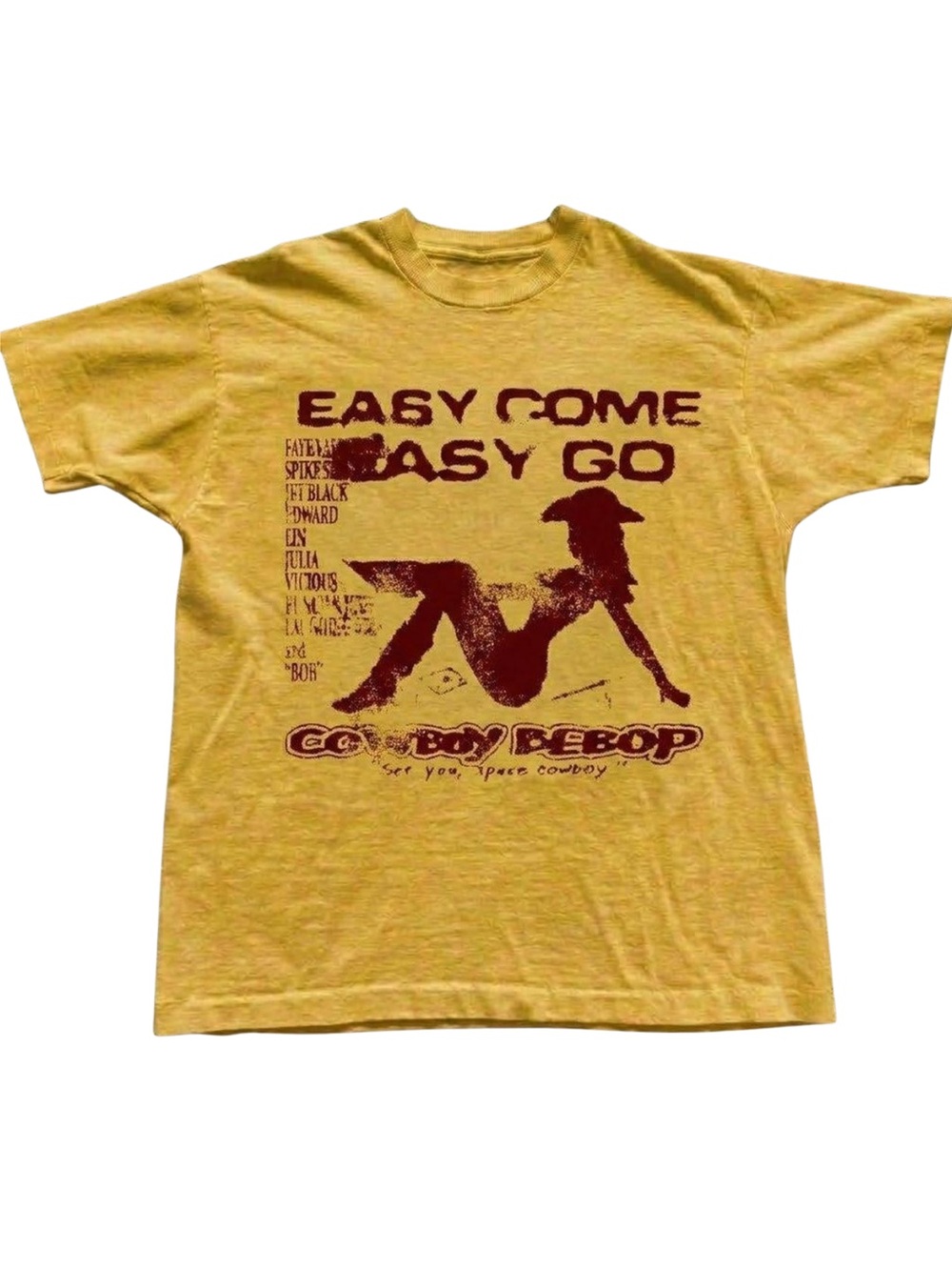 Gildan Cowboy Bebop 'Easy Come Easy Go' Yellow Graphic T-Shirt